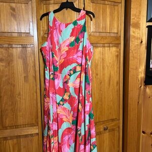Chico's Coral, Mint & Pink Floral Maxi Dress